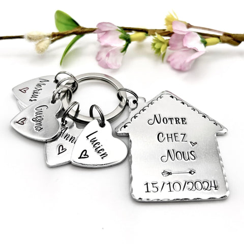 Porte Clé Gravé Notre Chez Nous, Porté Clé Les Clés de Chez Nous, Porte Clé Personnalisé, Idée Cadeau Nouvelle Maison
