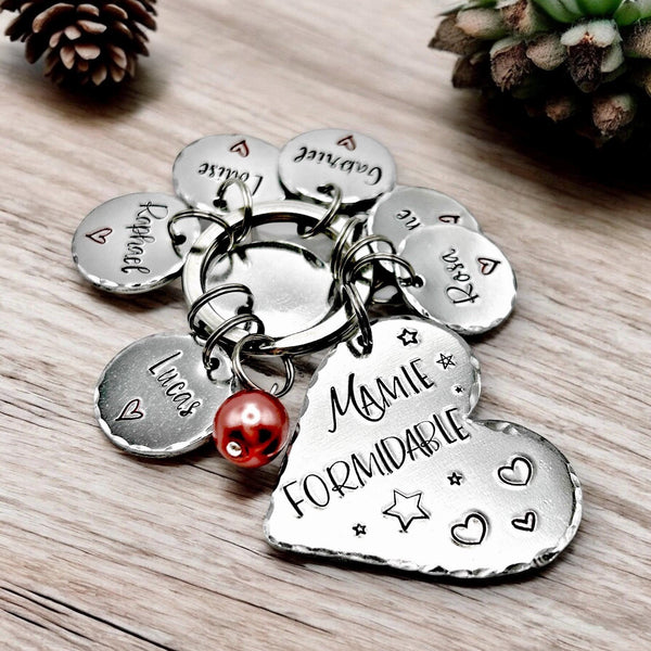 Porte Clé Mamie - Cadeau Personnalisé pour Mamie - Cadeau Fête des Grand-Mères
