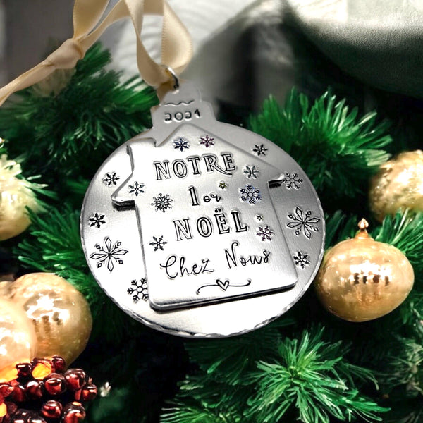 Boule de Noël Personnalisée , Premier Noël Nouvelle Maison, Décoration de Noël Notre Chez Nous