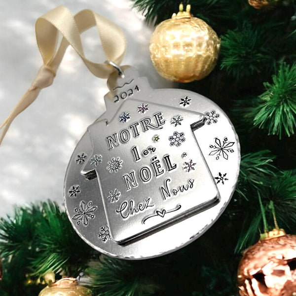 Boule de Noël Personnalisée , Premier Noël Nouvelle Maison, Décoration de Noël Notre Chez Nous