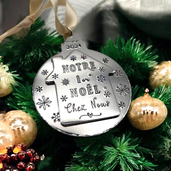 Boule de Noël Personnalisée , Premier Noël Nouvelle Maison, Décoration de Noël Notre Chez Nous