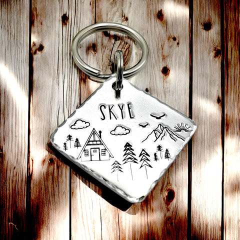 Fait en France, Médaillon Personnalisé, Médaille Chien Montagnes, Médaille Gravée Recto Verso