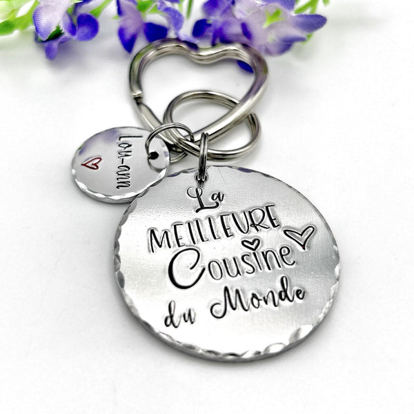 Cadeau d'Anniversaire Cousine, Porte Clé Personnalisé pour une Cousine, Idée Noël Cousine