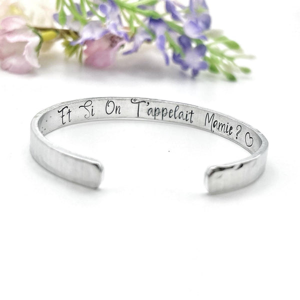 Manchette Femme, Bracelet avec Message Personnalisé, Cadeau pour Meilleure Amie, Bijou Personnalisé