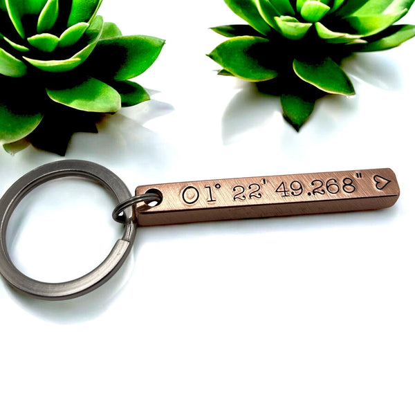 Porte Clé Cuivre, Porte Clé Personnalisé Cuivre, Anniversaire 7 ans, Cadeau Noël Papa