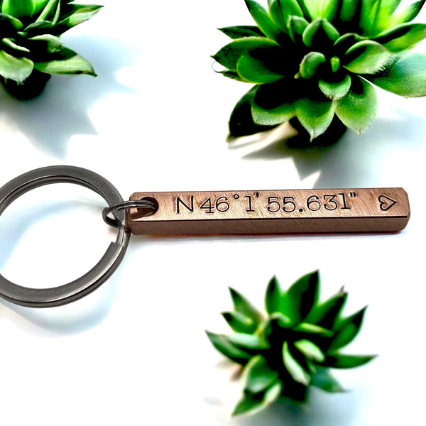 Porte Clé Cuivre, Porte Clé Personnalisé Cuivre, Anniversaire 7 ans, Cadeau Noël Papa