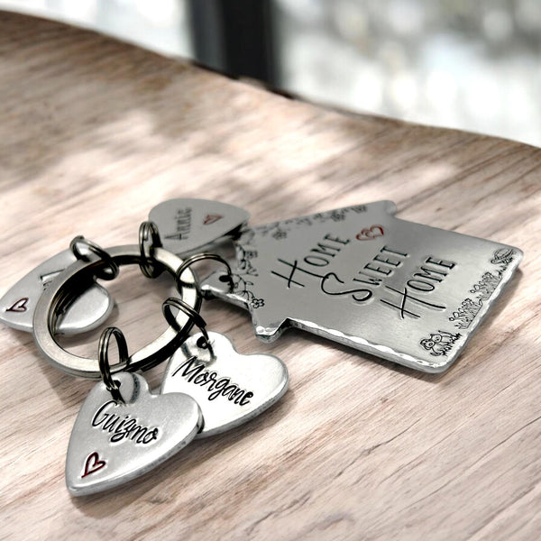 Home Sweet Home, Porte Clé Notre Chez Nous, Porte Clef Personnalisé, Idée Cadeau d'emménagement
