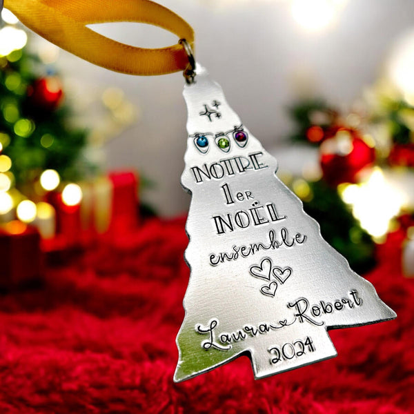 Boule de Noël Personnalisée , Premier Noël Ensemble, Cadeau de Noël Couple