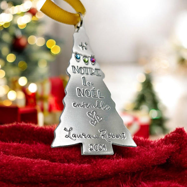 Boule de Noël Personnalisée , Premier Noël Ensemble, Cadeau de Noël Couple