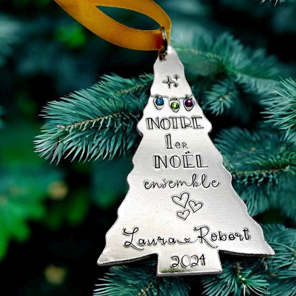 Boule de Noël Personnalisée , Premier Noël Ensemble, Cadeau de Noël Couple