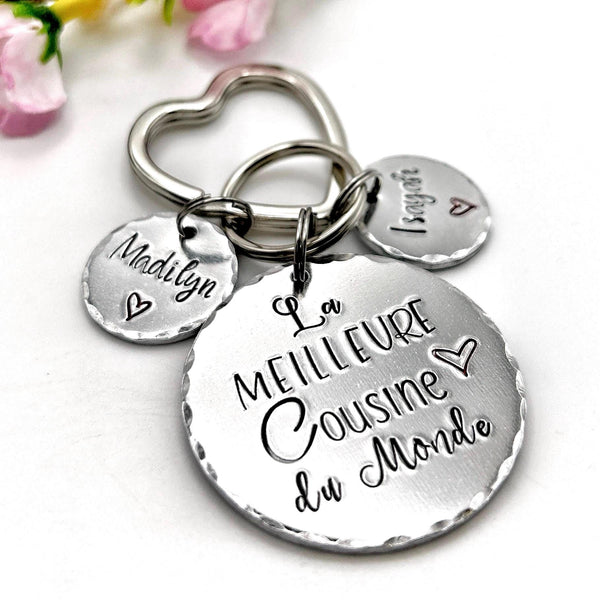 Cadeau d'Anniversaire Cousine, Porte Clé Personnalisé pour une Cousine, Idée Noël Cousine