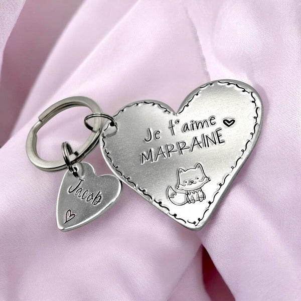 Demande Marraine, Porte-Clé Marraine, Cadeau Baptême Marraine, Bijoux Marraine, Marraine je t'aime