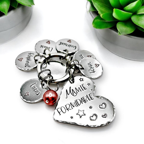 Porte Clé Mamie - Cadeau Personnalisé pour Mamie - Cadeau Fête des Grand-Mères
