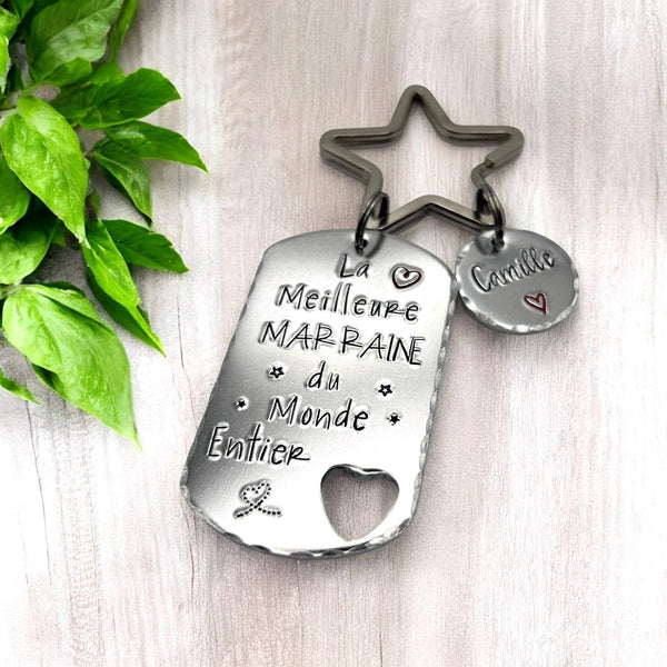 Meilleure Marraine Porte Clé, Demande Marraine, Porte-Clé Marraine, Cadeau Baptême Marraine, Marraine Formidable, Bijoux Marraine