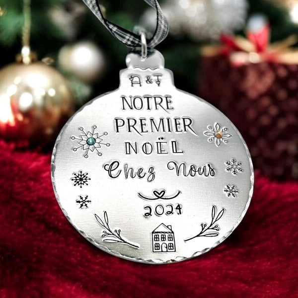 Boule de Noël Personnalisée , Notre Chez Nous Noël, Premier Noël Nouvelle Maison, Premier Notre Chez Nous Noël