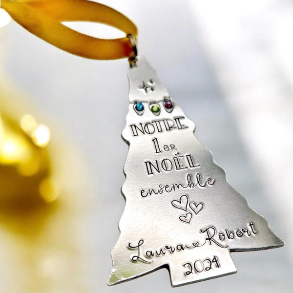 Boule de Noël Personnalisée , Premier Noël Ensemble, Cadeau de Noël Couple