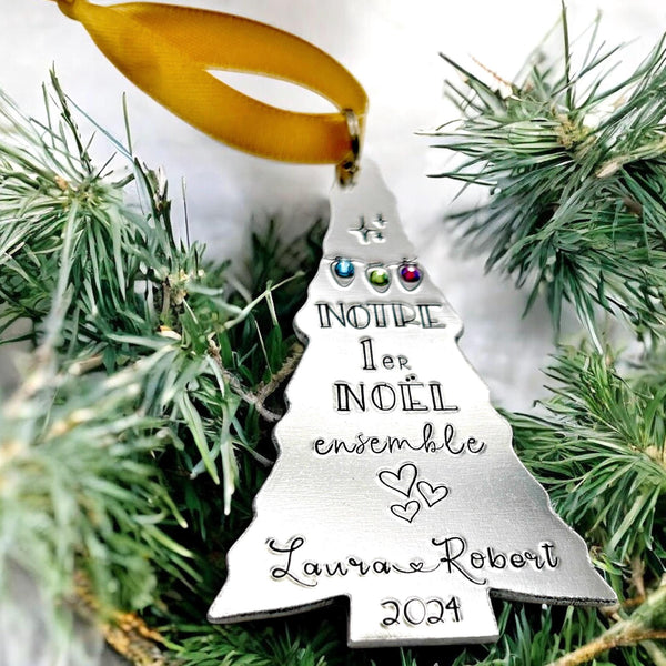 Boule de Noël Personnalisée , Premier Noël Ensemble, Cadeau de Noël Couple