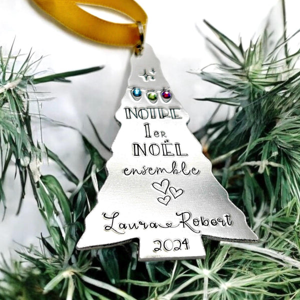Boule de Noël Personnalisée , Premier Noël Ensemble, Cadeau de Noël Couple
