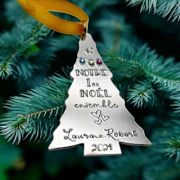 Boule de Noël Personnalisée , Premier Noël Ensemble, Cadeau de Noël Couple