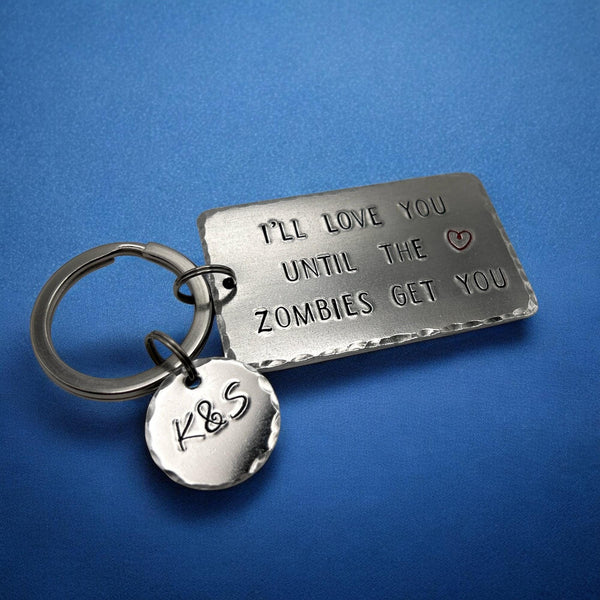Zombie Keychain, Zombie Gift Partner, Until the Zombies Get You Gift, Zombie Keyring Friend