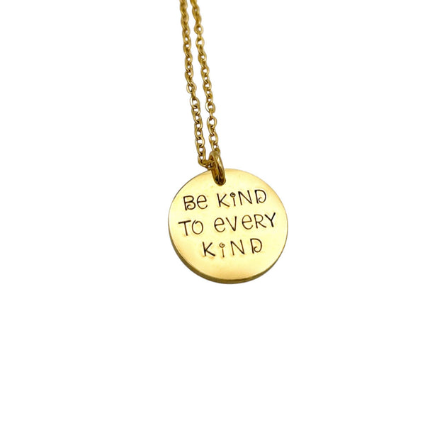 Collier Femme Végane, Collier en Acier Inoxydable Or, Collier Éthique