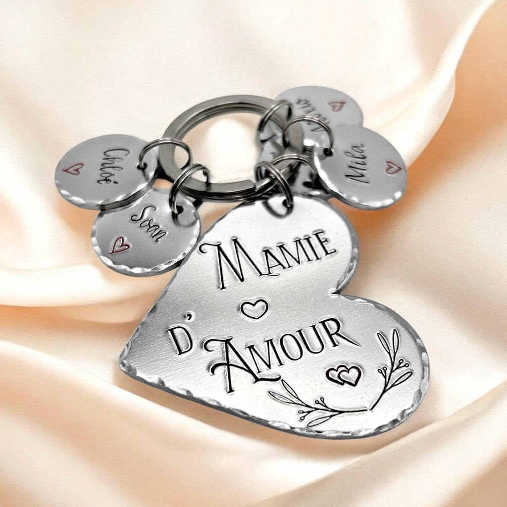 Porte Clé Mamie d'Amour - Cadeau Personnalisé pour Mamie - Idée Fête des Grand-Mères