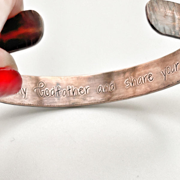 Bracelet Homme en Cuivre, Bracelet Saint Valentin, Message Personnalisé, Cadeau Mari