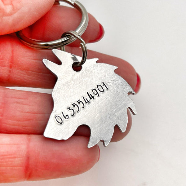 Silver Wolf Tag, Custom Dog Tag, Personalised Pet tag