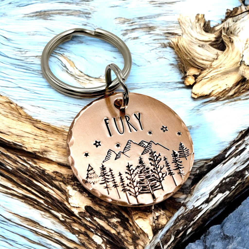 Médaille pour Chien en Cuivre, Médaillon en Laiton, Montagnes, Forêt