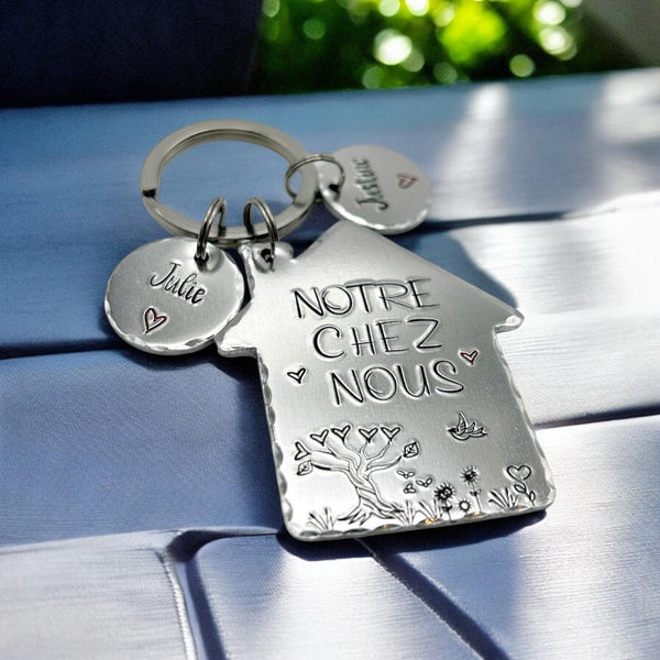 Porte Clé Notre Chez Nous, Cadeau de Crémaillère, Idée Cadeau Nouvelle Maison