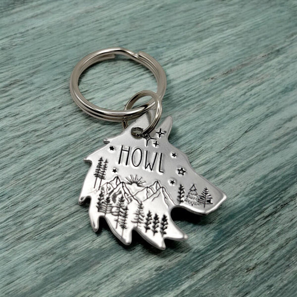 Silver Wolf Tag, Custom Dog Tag, Personalised Pet tag