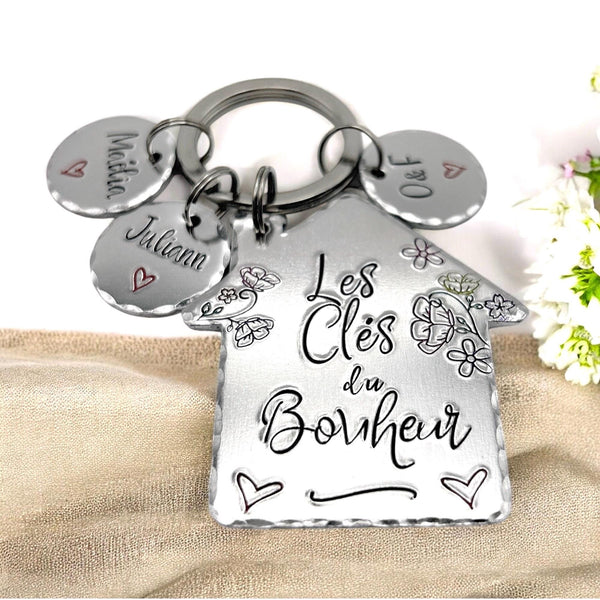 Porte Clé Les Clés du Bonheur, Porté Clé Nouvelle Maison, Idée de cadeau nouveau propriétaire