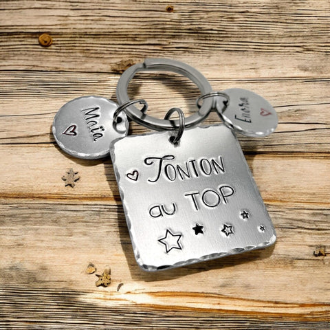 Cadeau pour Tonton, Porte Clé Personnalisé, Idée Noël Tonton