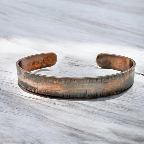 Bracelet Homme en Cuivre, Bracelet Saint Valentin, Message Personnalisé, Cadeau Mari