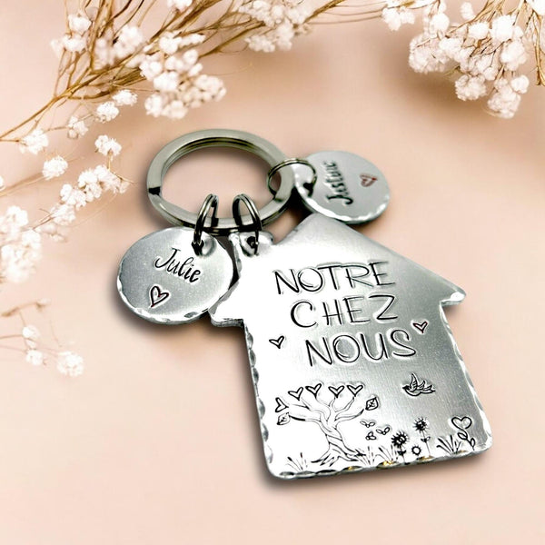 Porte Clé Notre Chez Nous, Cadeau de Crémaillère, Idée Cadeau Nouvelle Maison