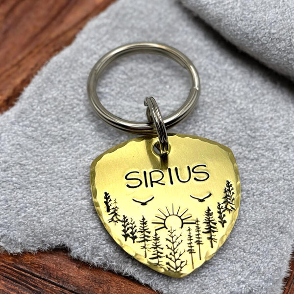 Médaille de Chien en Laiton, Médaillon Personnalisé, Médaille forêt