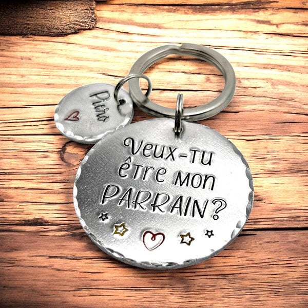 Parrain Porte Clé, Veux-tu être mon Parrain?, Cadeau Demande Parrain