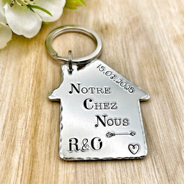 Porte Clé Notre Chez Nous, Cadeau de Crémaillère, Idée Cadeau Nouvelle Maison
