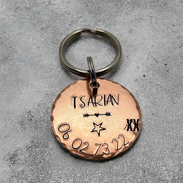 Médaillon d'identité Chien, Médaillon Personnalisé, Médaille Chien Cuivre, Médaillon Gravure Identité Chien, Coeur en Cuivre Chien