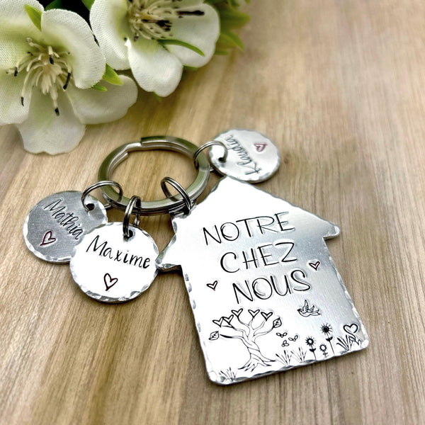 Porte Clé Notre Chez Nous, Cadeau de Crémaillère, Idée Cadeau Nouvelle Maison