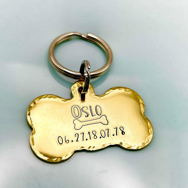 Médaille pour Chien Personnalisable, Médaillon pour Chien personnalisé, Médaille faite en France, Os de Chien