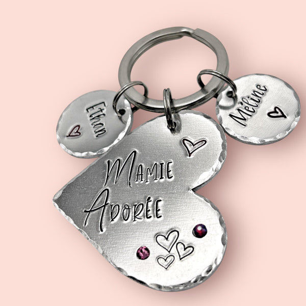 Cadeau Personnalisé Grand-Mère, Cadeau Fête des Grands-Mères, Porte Clef pour Mamie