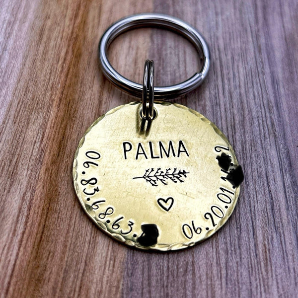 Médaillon d'identité Chien, Médaillon Personnalisé, Laiton, Médaille Ronde