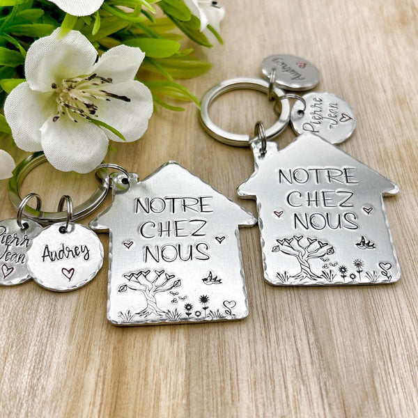 Porte Clé Notre Chez Nous, Cadeau de Crémaillère, Idée Cadeau Nouvelle Maison
