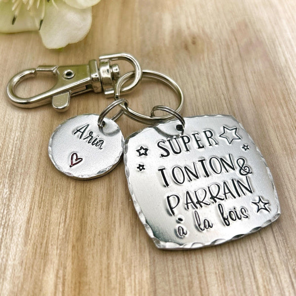 French Uncle Keychain, Gift French Uncle, French Tonton Cadeau
