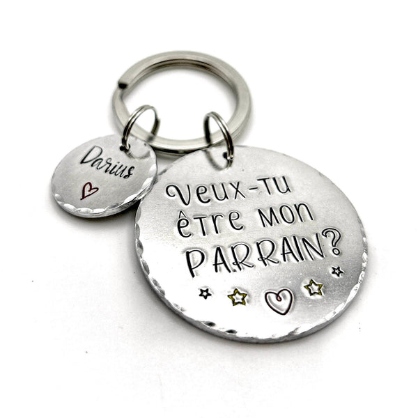 Parrain Porte Clé, Veux-tu être mon Parrain?, Cadeau Demande Parrain