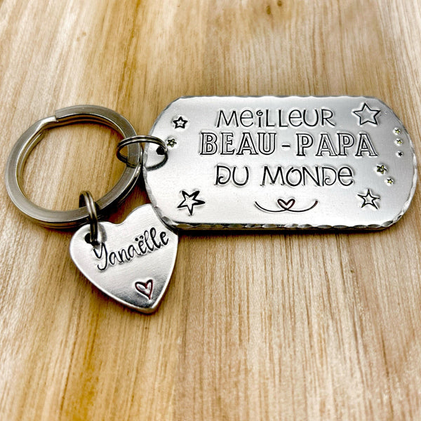 Cadeau Beau Papa, Porte Clé Personnalisé, Fête Beau Pères, Fête des Pères