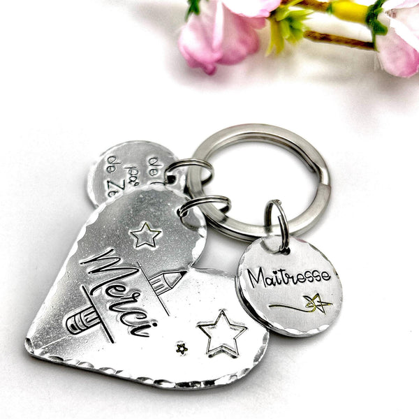 Cadeau Enseignant - Porte Clé Maîtresse - Cadeau Instituteur - Cadeau fin d’année