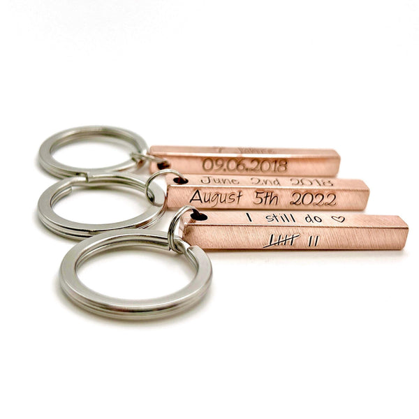 Porte Clé Cuivre, Porte Clé Personnalisé Cuivre, Anniversaire 7 ans, Cadeau Noël Papa