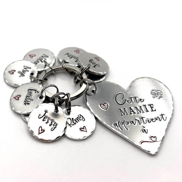Cadeau Personnalisé pour Mamie, Porte Clé Personnalisé pour Mamie